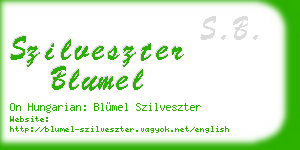 szilveszter blumel business card